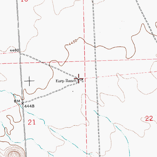 Topographic Map of Earp Ranch, NM