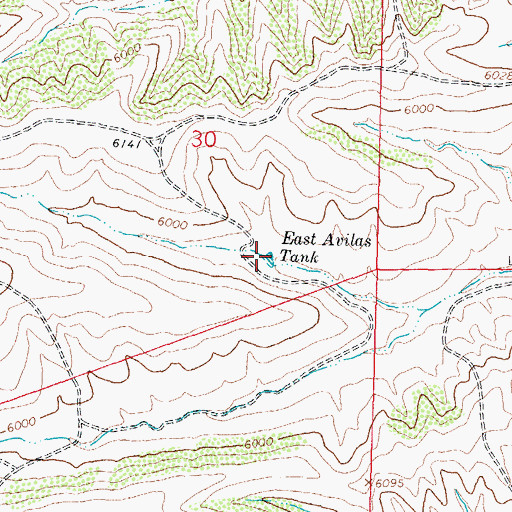 Topographic Map of East Avilas Tank, NM