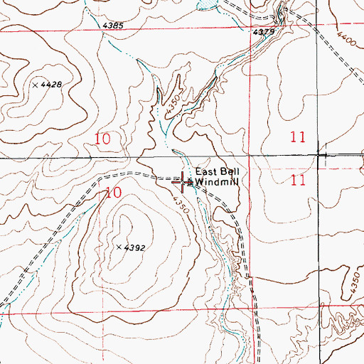 Topographic Map of East Bell Windmill, NM