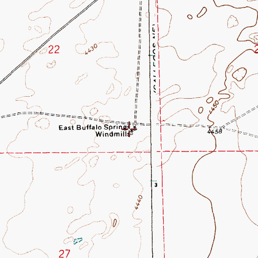 Topographic Map of East Buffalo Springs Windmills, NM