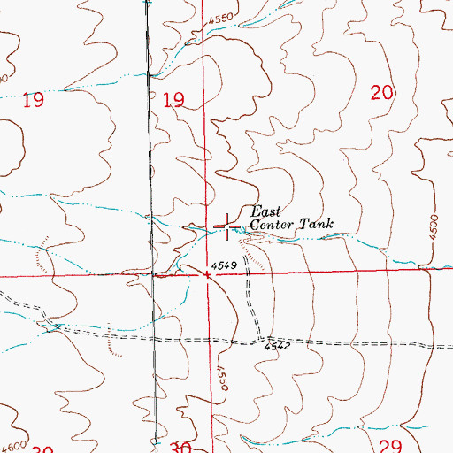 Topographic Map of East Center Tank, NM