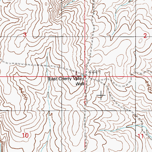Topographic Map of East Cherry Valley Well, NM