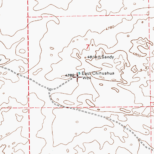 Topographic Map of East Chihuahua Well, NM