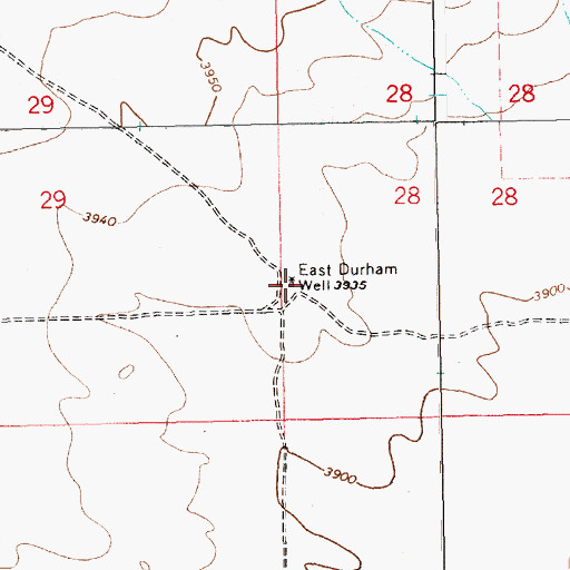 Topographic Map of East Durham Well, NM