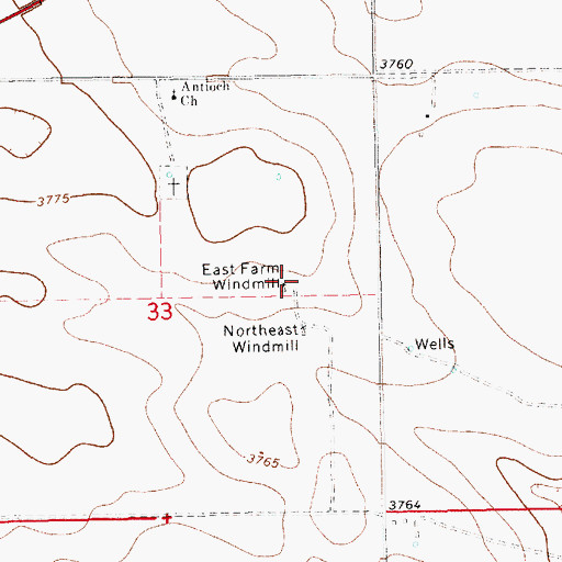 Topographic Map of East Farm Windmill, NM