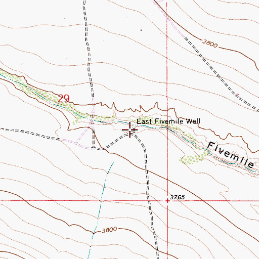 Topographic Map of East Fivemile Well, NM