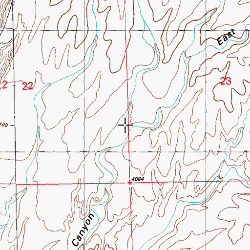 Topographic Map of East Fork Windham Canyon, NM