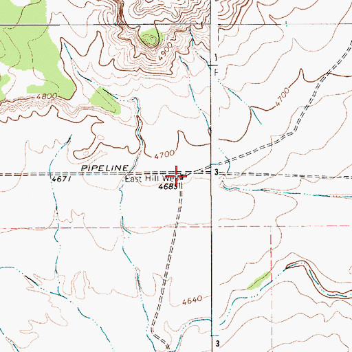 Topographic Map of East Hill Well, NM