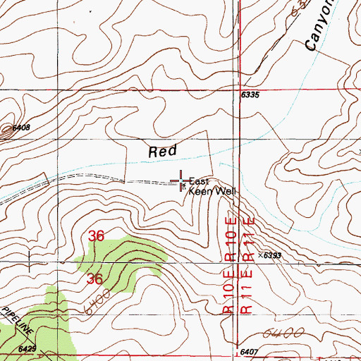 Topographic Map of East Keen Well, NM