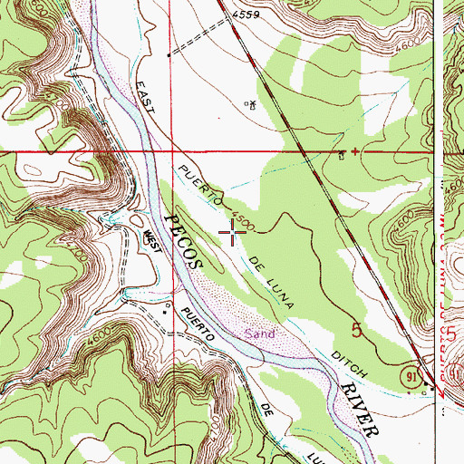 Topographic Map of East Puerto De Luna Ditch, NM