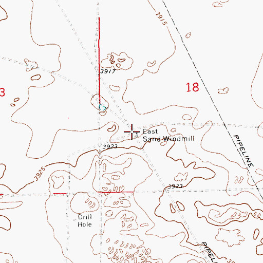 Topographic Map of East Sand Windmill, NM