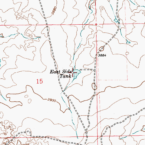 Topographic Map of East Side Tank, NM
