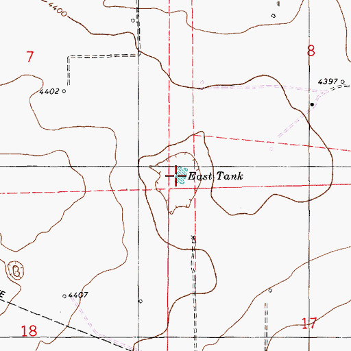 Topographic Map of East Tank, NM