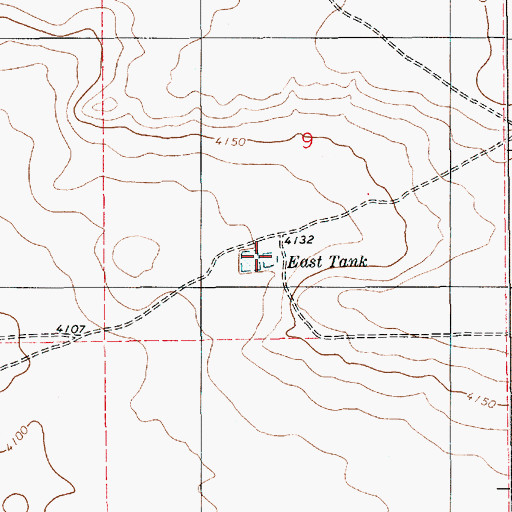 Topographic Map of East Tank, NM