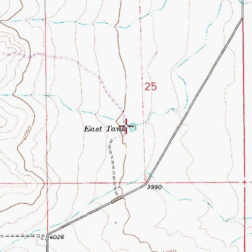 Topographic Map of East Tank, NM