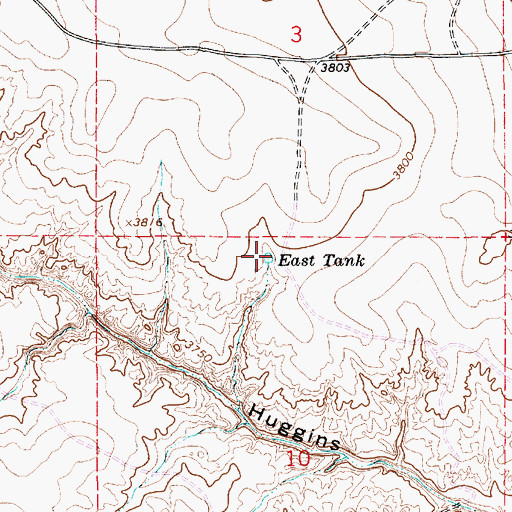 Topographic Map of East Tank, NM