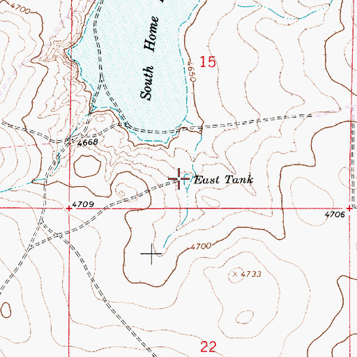 Topographic Map of East Tank, NM