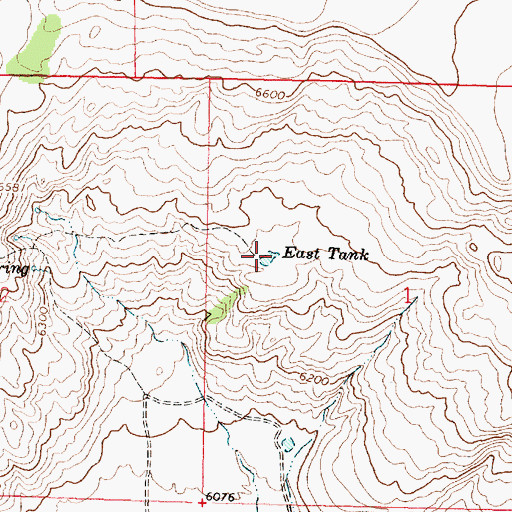 Topographic Map of East Tank, NM