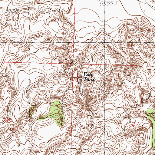 Topographic Map of East Tank, NM