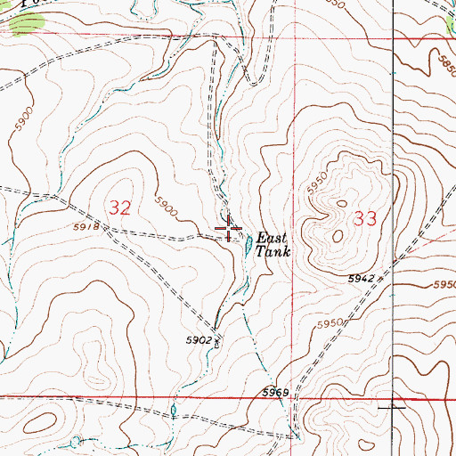 Topographic Map of East Tank, NM
