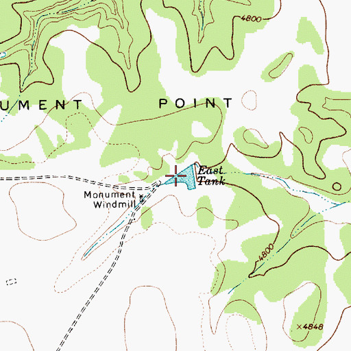Topographic Map of East Tank, NM
