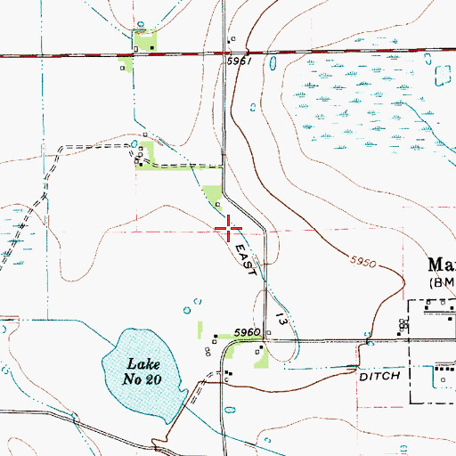 Topographic Map of East Thirteen Ditch, NM