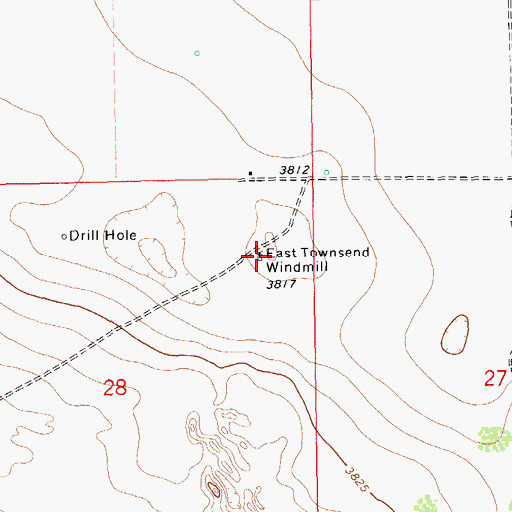 Topographic Map of East Townsend Windmill, NM