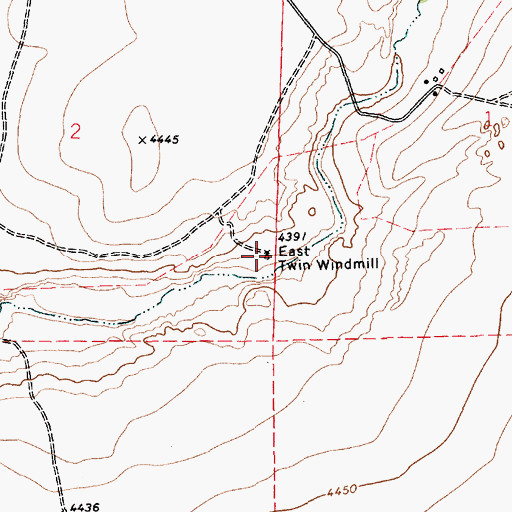 Topographic Map of East Twin Windmill, NM