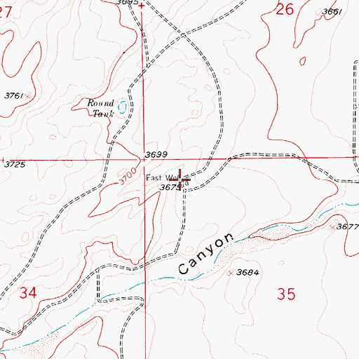 Topographic Map of East Well, NM