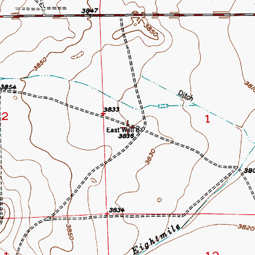 Topographic Map of East Well, NM