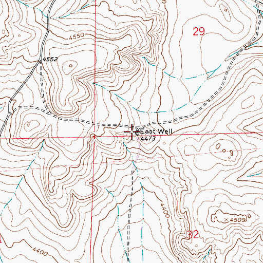 Topographic Map of East Well, NM