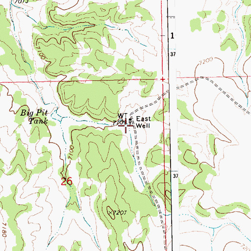 Topographic Map of East Well, NM