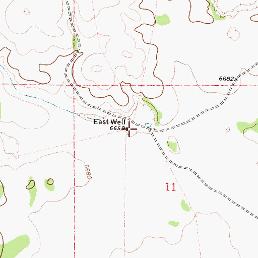 Topographic Map of East Well, NM