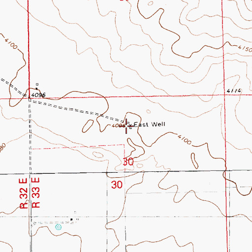Topographic Map of East Well, NM