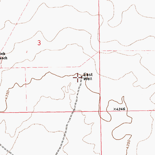 Topographic Map of East Well, NM