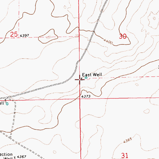 Topographic Map of East Well, NM