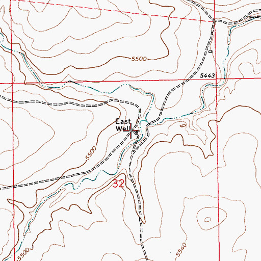 Topographic Map of East Well, NM