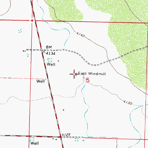 Topographic Map of East Windmill, NM