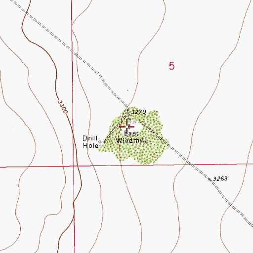 Topographic Map of East Windmill, NM