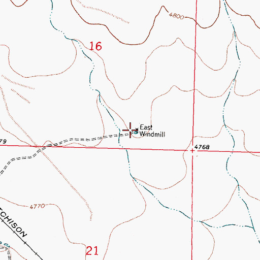 Topographic Map of East Windmill, NM