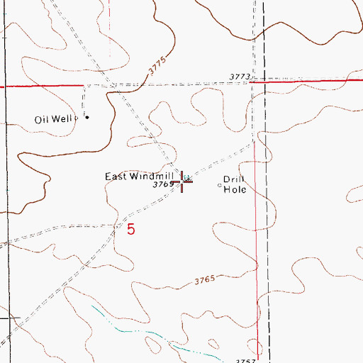 Topographic Map of East Windmill, NM