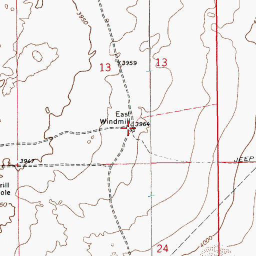 Topographic Map of East Windmill, NM