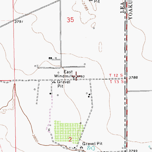 Topographic Map of East Windmill, NM