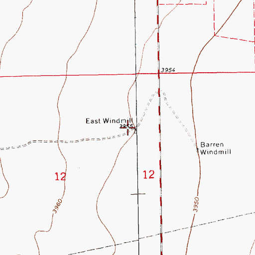 Topographic Map of East Windmill, NM