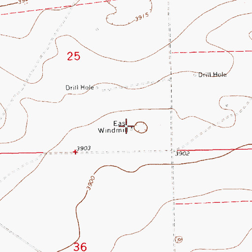 Topographic Map of East Windmill, NM
