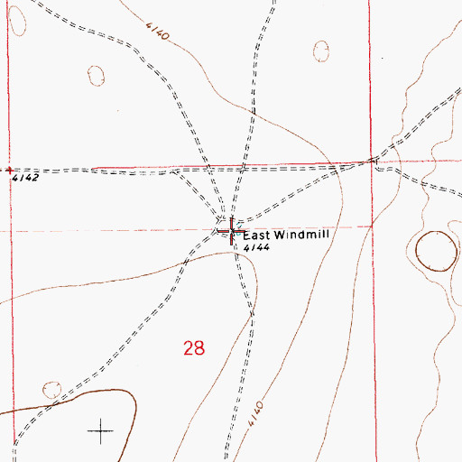 Topographic Map of East Windmill, NM