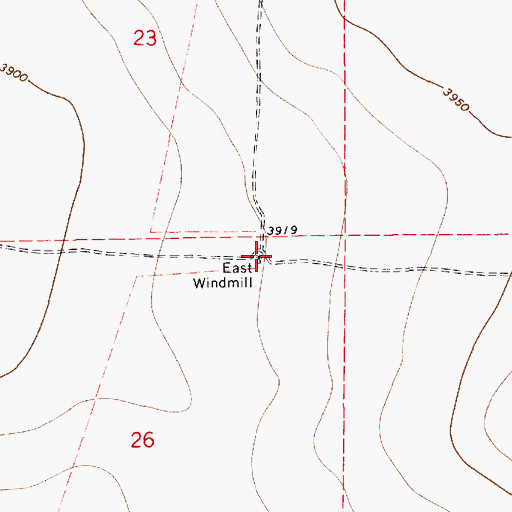 Topographic Map of East Windmill, NM