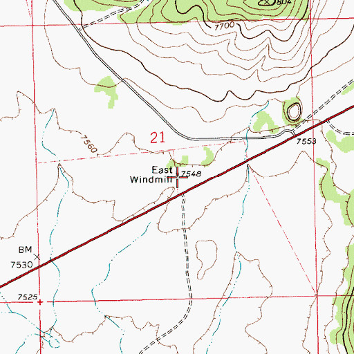 Topographic Map of East Windmill, NM