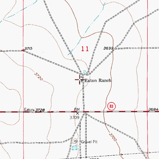 Topographic Map of Eaton Ranch, NM