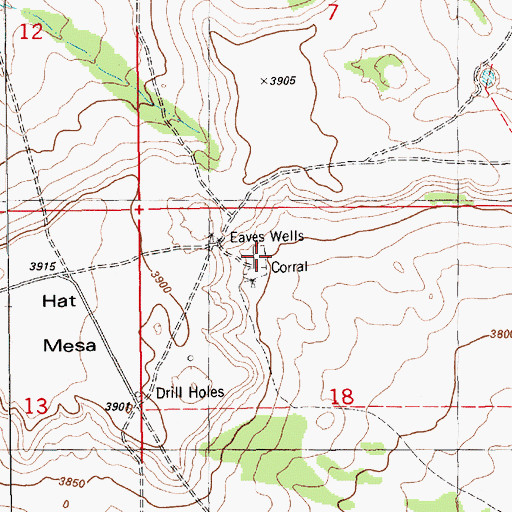Topographic Map of Eaves Wells, NM